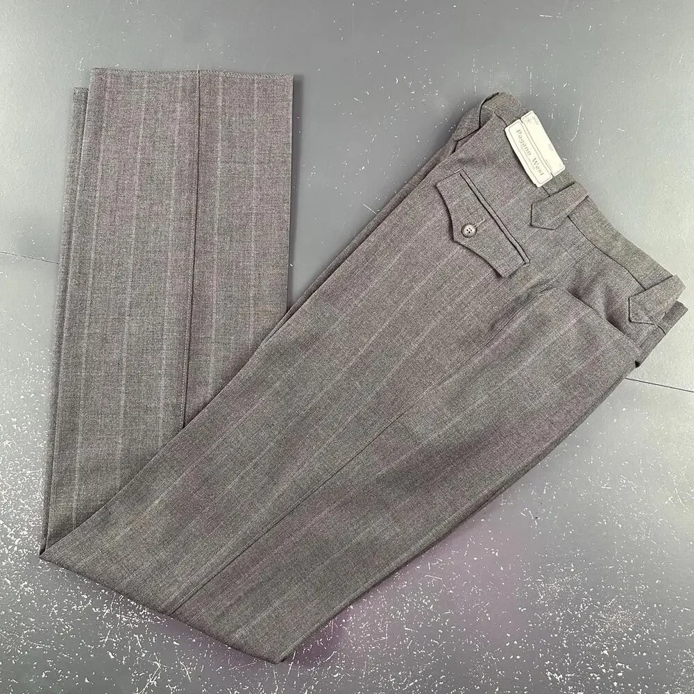 VTG Pagano West Suit Mens 42R Gray Tweed Wool Blend Striped 32" Waist NWT USA - Picture 12 of 16